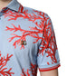 LightBlue Coral Cotton Collared Polo  T-shirt