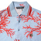 LightBlue Coral Cotton Collared Polo  T-shirt
