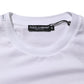 White Logo Patch Cotton Crew Neck T-shirt