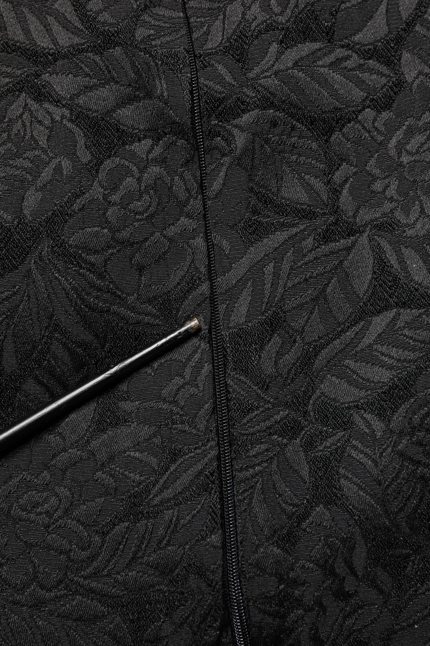 Black Floral Brocade Sheath Knee Length Dress