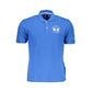 Blue Cotton Men Polo Shirt
