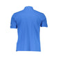 Blue Cotton Men Polo Shirt