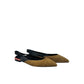 Beige Leather Women Ballet Flat