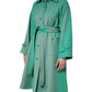 Green Buttoned Down Belt Trench Coat Jacket