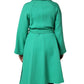 Green Buttoned Down Belt Trench Coat Jacket