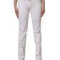 White Mid Waisted Skinny Denim Trouser Jeans
