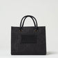 Black Synthetic Tote Bag
