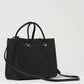 Black Synthetic Tote Bag