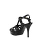 Black Calf Leather Bos Taurus Stiletto Heel Sandals
