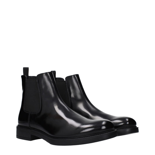 Black Leather Ankle Boots