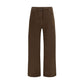 Brown Cotton Straight-Leg Jeans