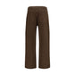 Brown Cotton Straight-Leg Jeans