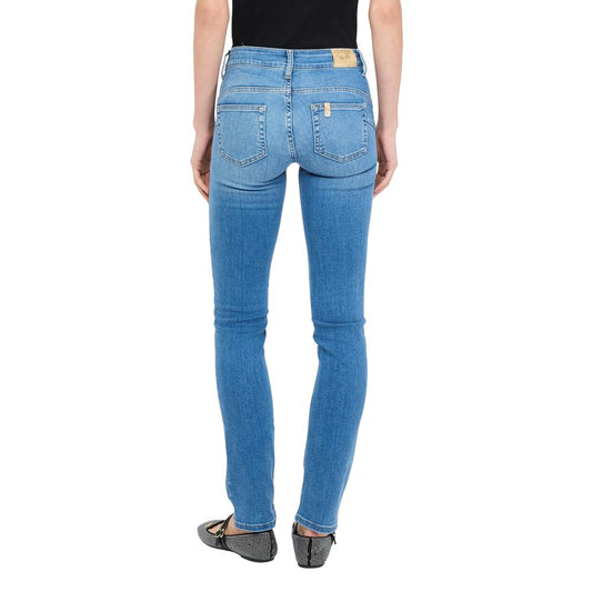 Light Blue Cotton Skinny Jeans