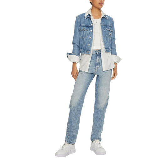 Light Blue Cotton Skinny Jeans