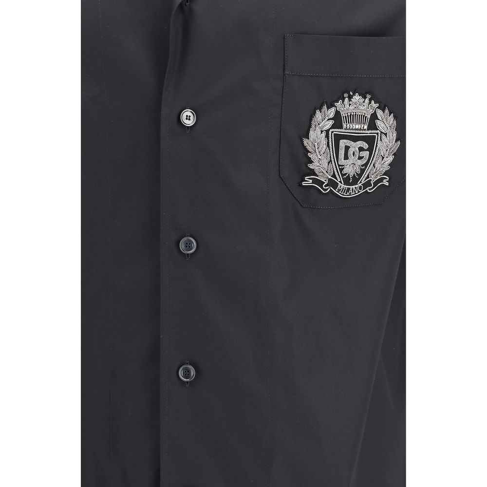 Black Cotton Shortsleeve Shirt