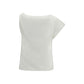 White Cotton Sleeveles T-Shirt