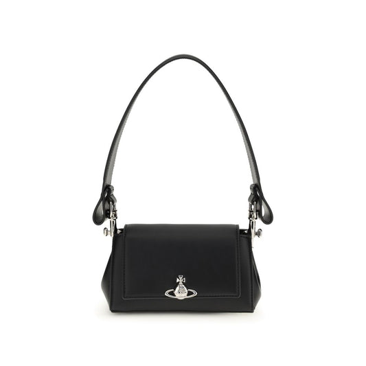 Black Polyurethane Shoulder Bag