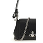 Black Polyurethane Shoulder Bag