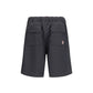 Black Polyester Bermuda Shorts