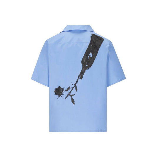 Blue Cotton Pattern Shirt