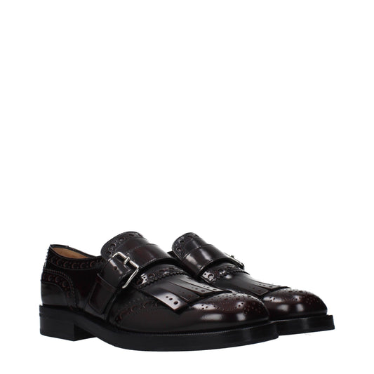 Red Leather Slip-On Loafers