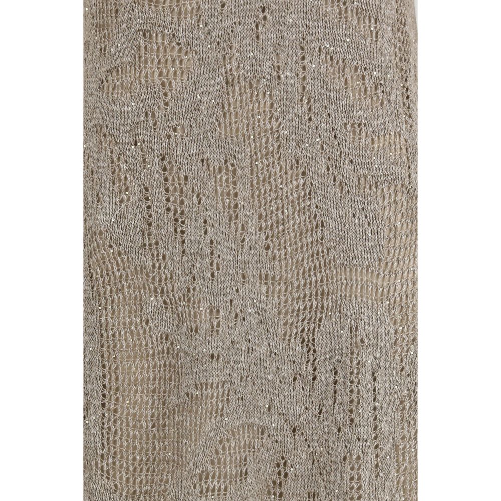 Beige Linen Casual Dress
