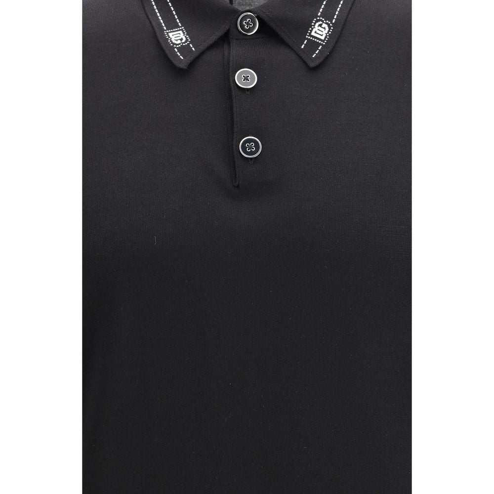 Black Silk Polo Shirt