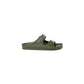 Green Plastic Flat Sandals