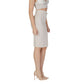 Beige Polyester Midi Skirt