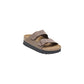 Brown Synthetic Platform Sandals