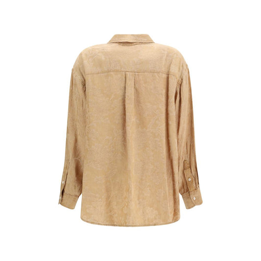 Orange Viscose Pattern Shirt