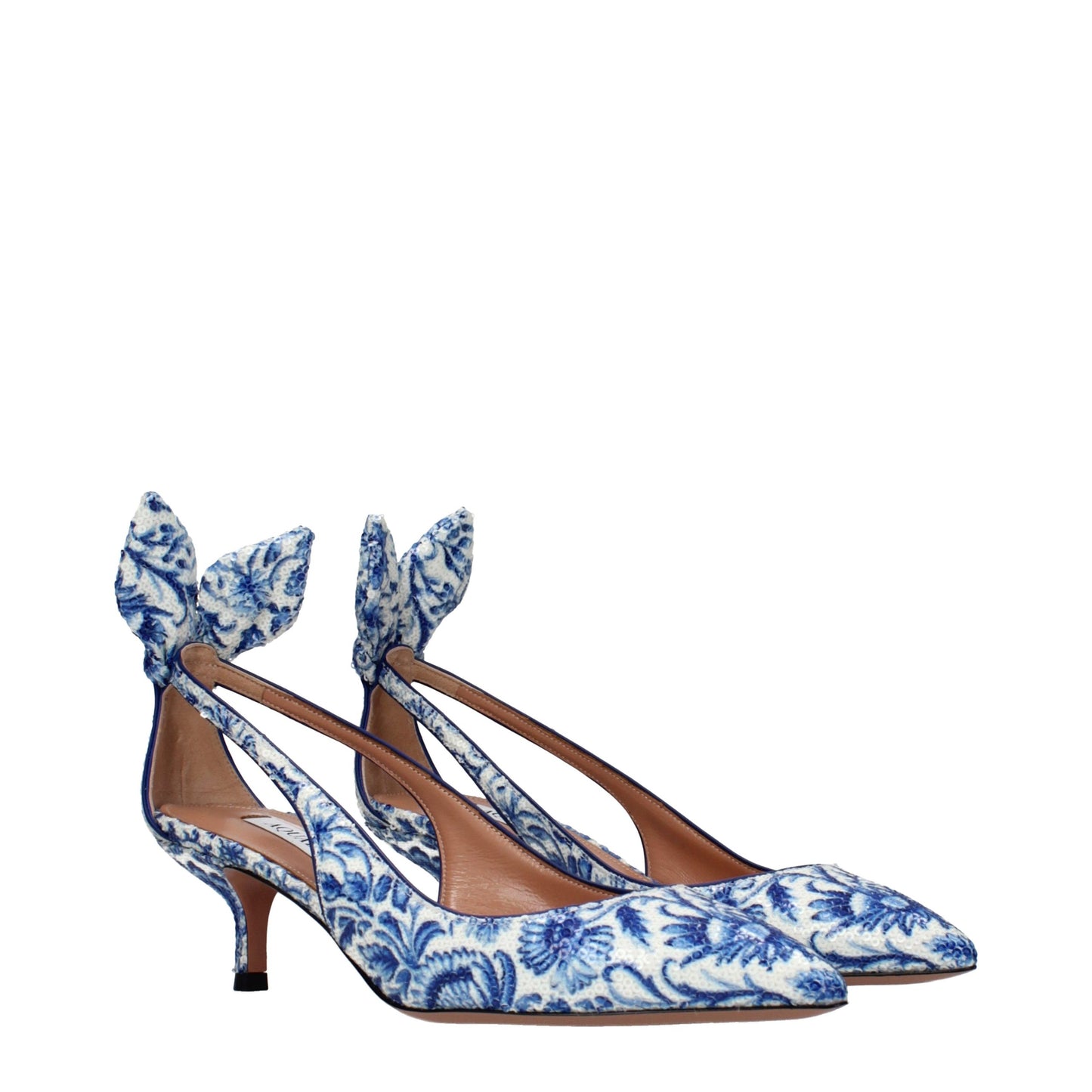 Blue Paillettes High Heel Pumps