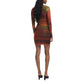 Orange Polyester Short Dress
