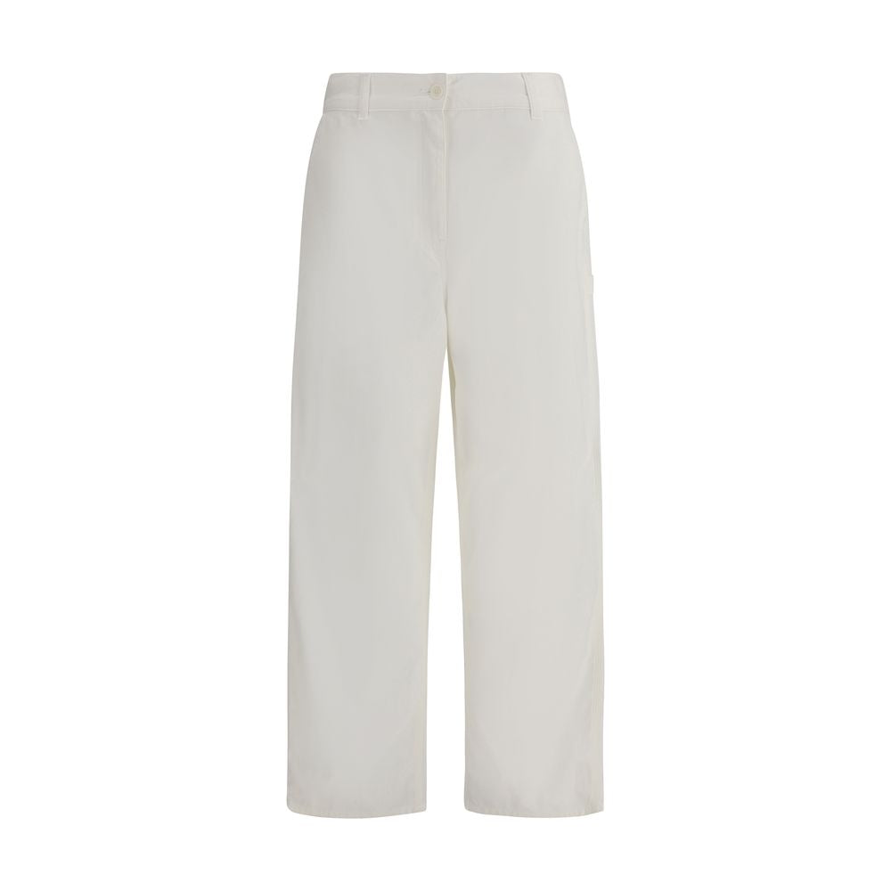 Beige Cotton Cargo Pants