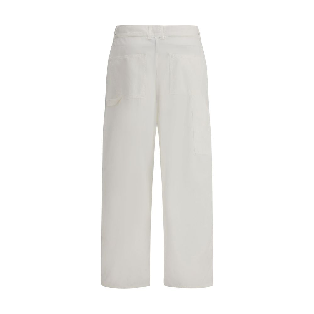 Beige Cotton Cargo Pants