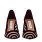Transparent Velvet Mid Heel Pumps