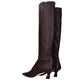 Red Leather High Heel Boots