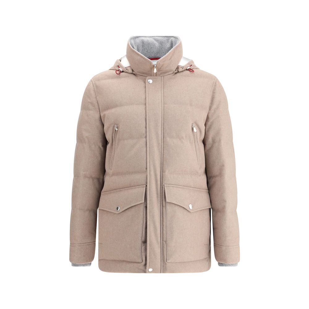 Beige Cashmere Full-Length Jacket
