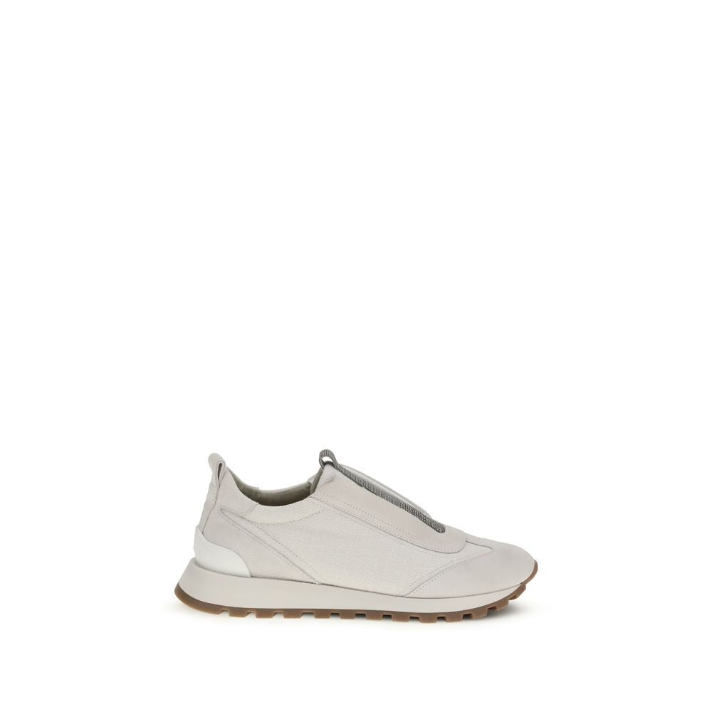 Gray Cotton Athletic Sneakers