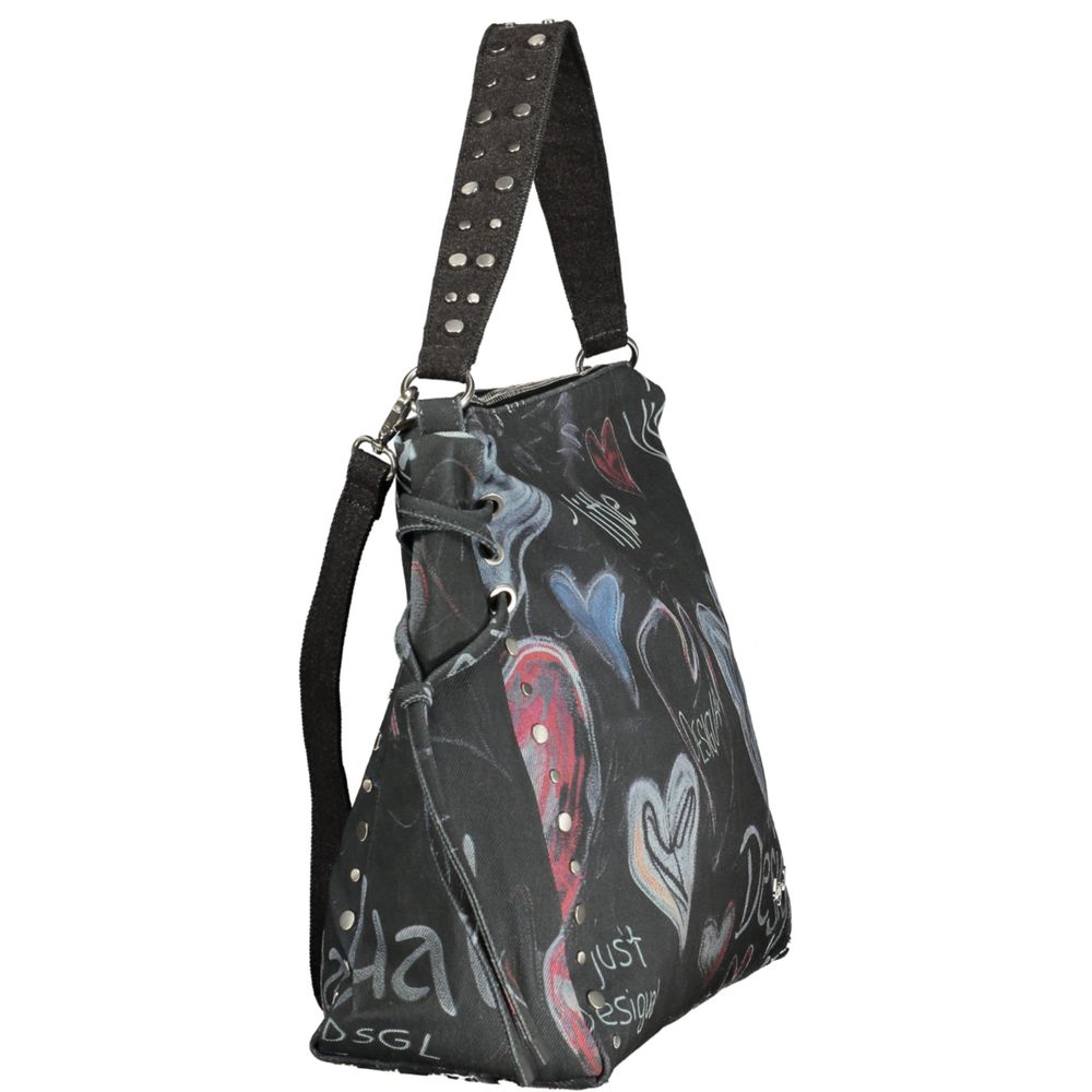Black Cotton Women Handbag