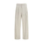 Gray Silk Casual Pants