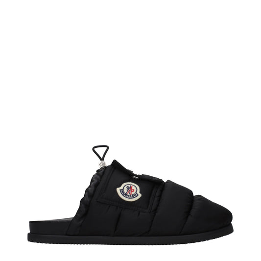 Black Fabric Slippers