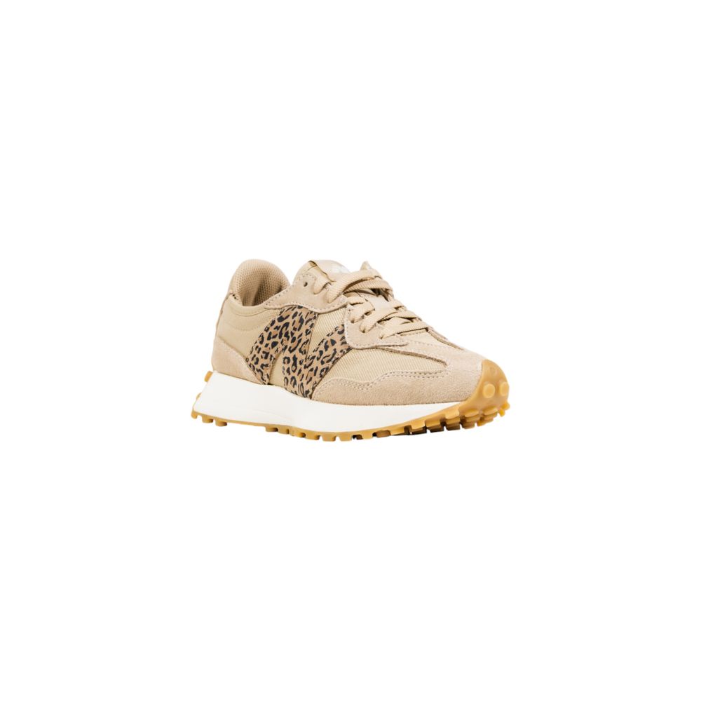 Beige Suede Leather Low Top Sneakers