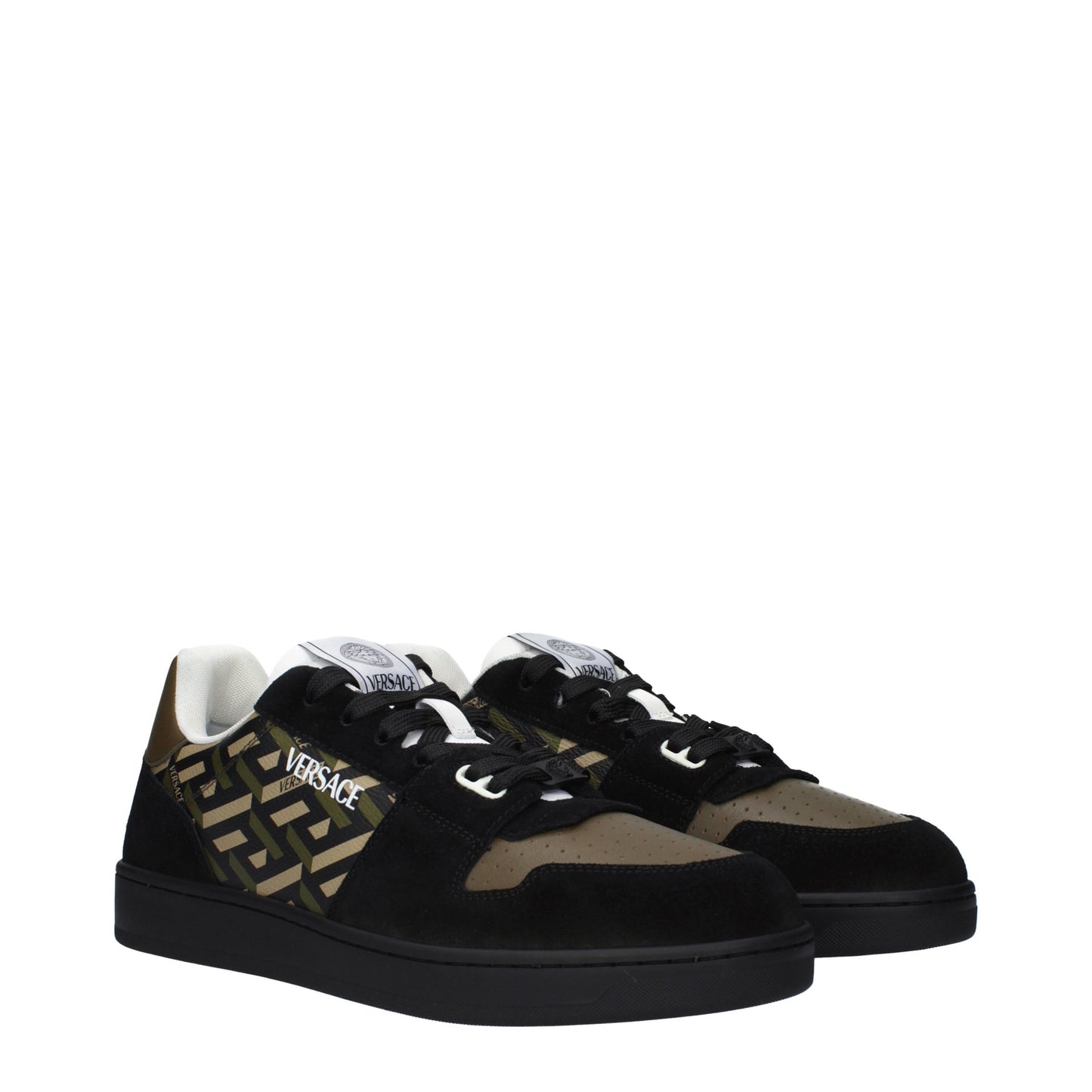 Green Fabric Low Top Sneakers