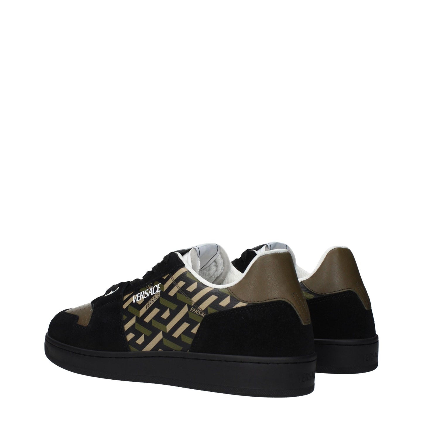 Green Fabric Low Top Sneakers