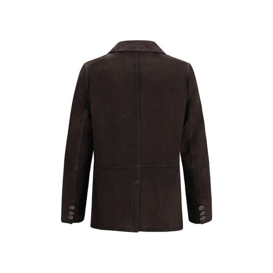 Brown Lamb Ovis Aries Aries Leather Jacket