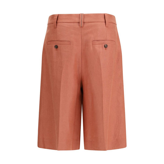Orange Viscose Bermuda Shorts