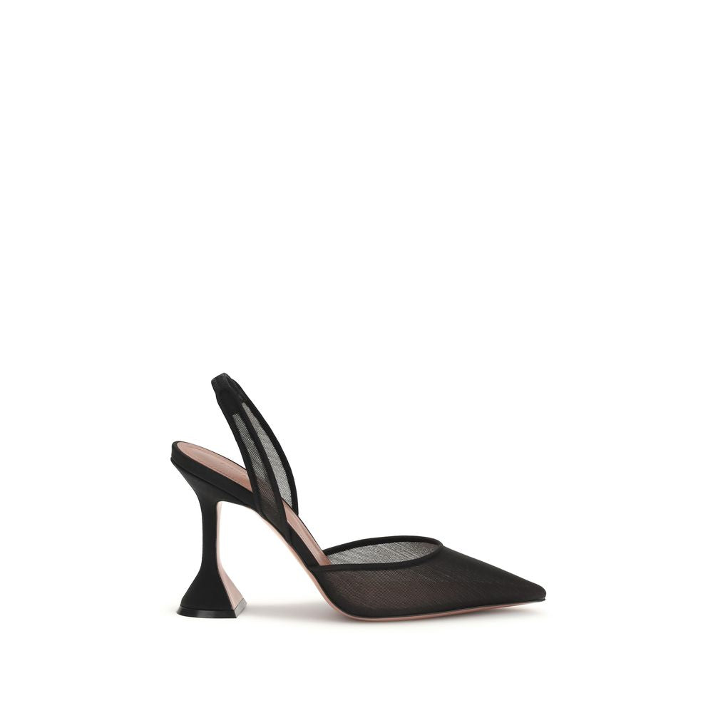 Black Fabric High Heel Pumps