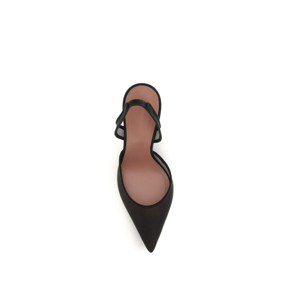 Black Fabric High Heel Pumps