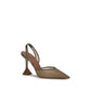 Brown Fabric High Heel Pumps